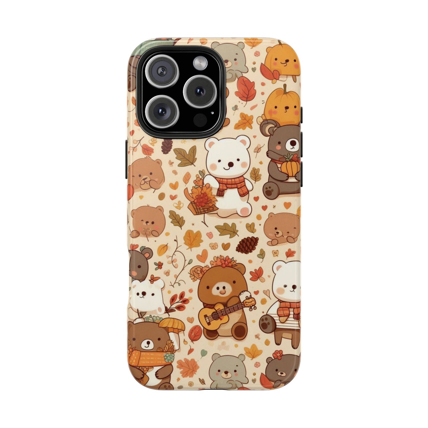Cute Bear Phone Case - Durable Tough Cases for Animal Lovers, Gift for Kids, Cute Fall Decor, Whimsical Accessories, Fun Style