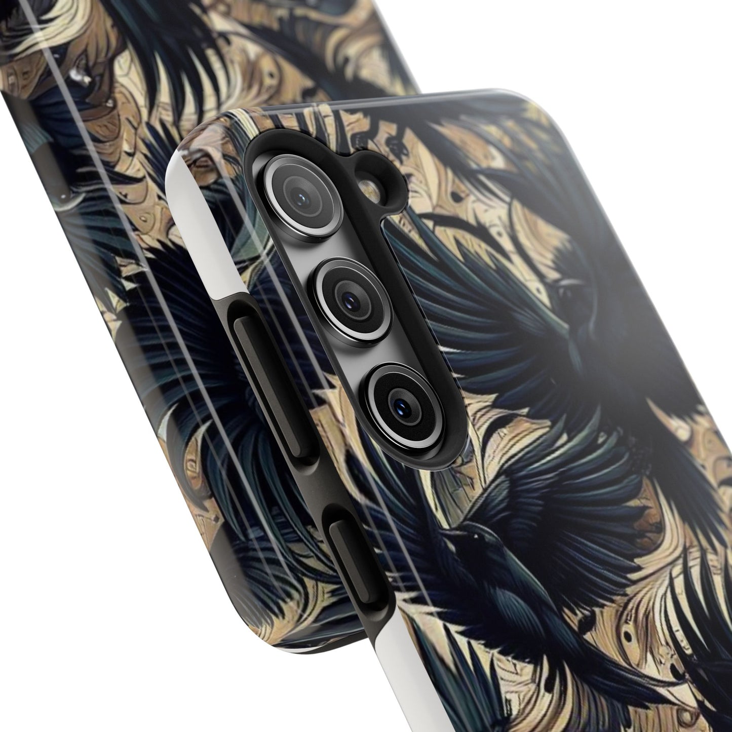 Bold Raven Phone Case | Tough and Protective | Unique Bird Design | Gift for Nature Lovers | Halloween and Fall Decor