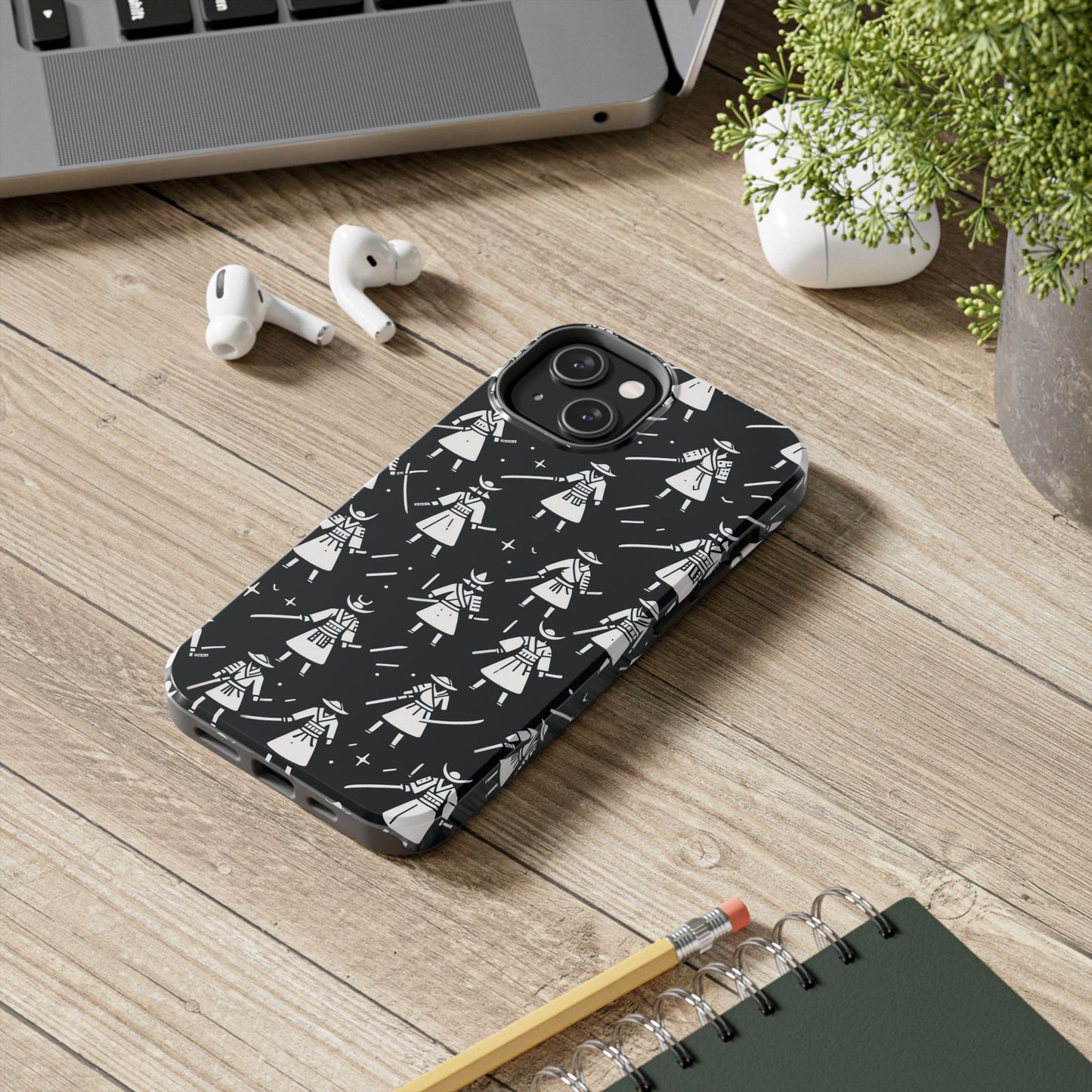 Warrior Pattern Tough Phone Cases, Durable Phone Cover, Unique Gift for Gamers, Protection from Drops, Stylish Phone Accessories