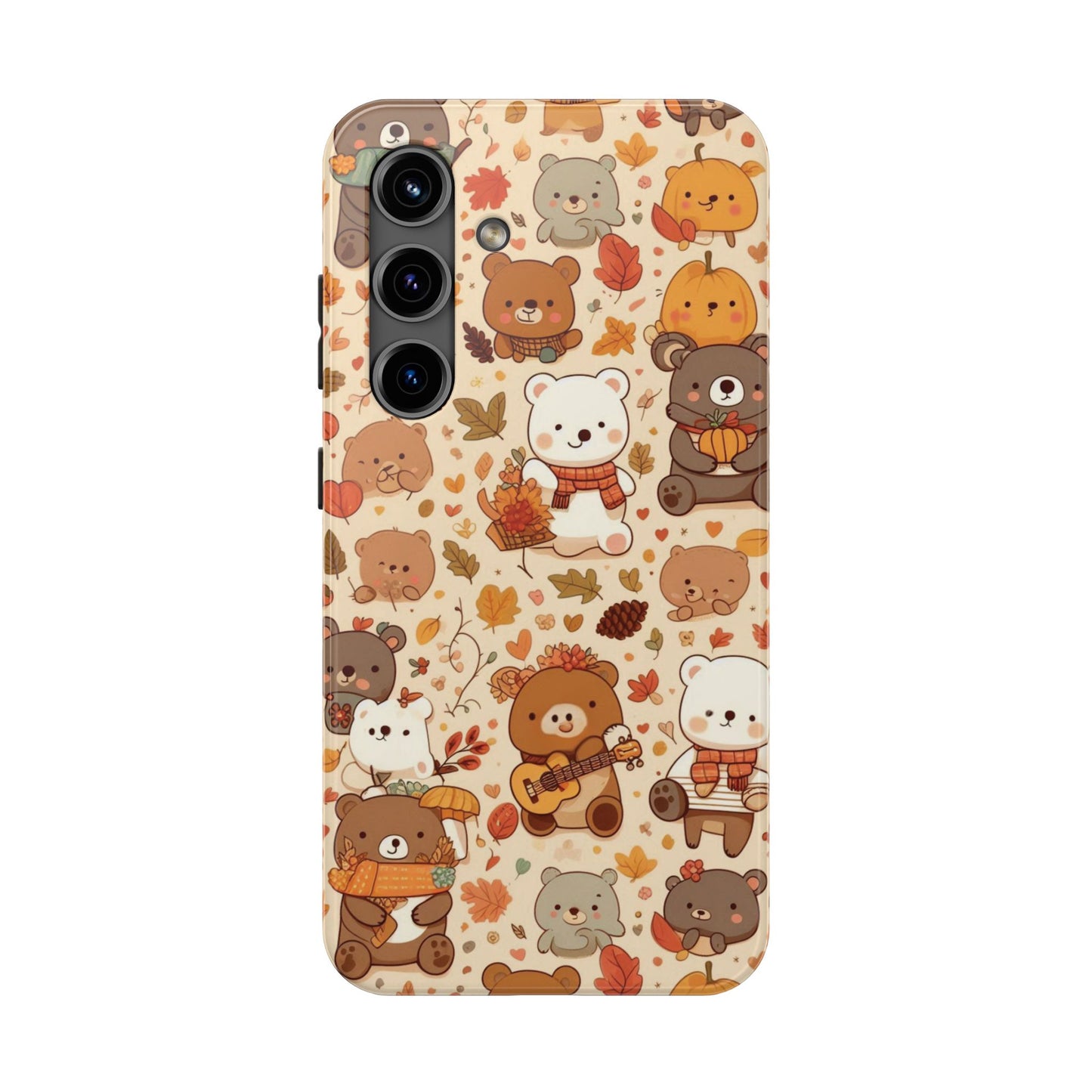 Cute Bear Phone Case - Durable Tough Cases for Animal Lovers, Gift for Kids, Cute Fall Decor, Whimsical Accessories, Fun Style