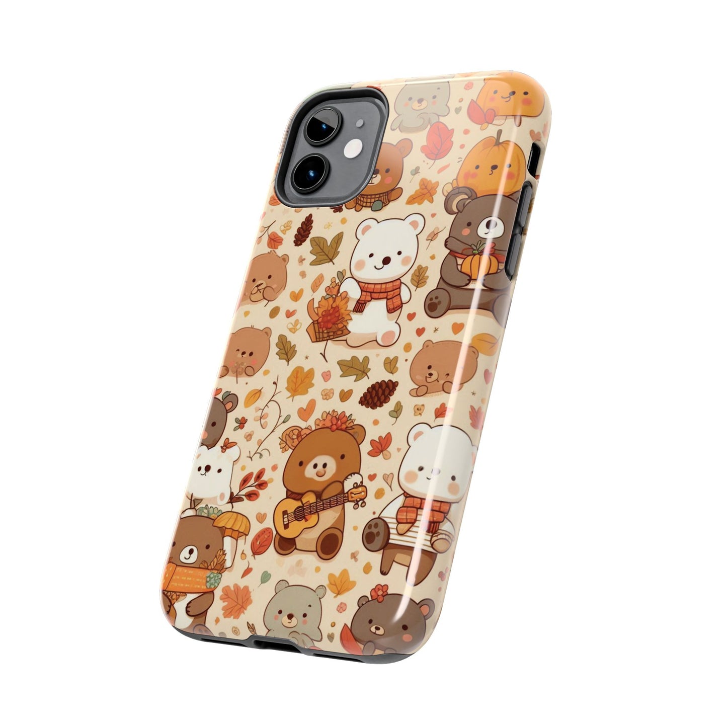 Cute Bear Phone Case - Durable Tough Cases for Animal Lovers, Gift for Kids, Cute Fall Decor, Whimsical Accessories, Fun Style