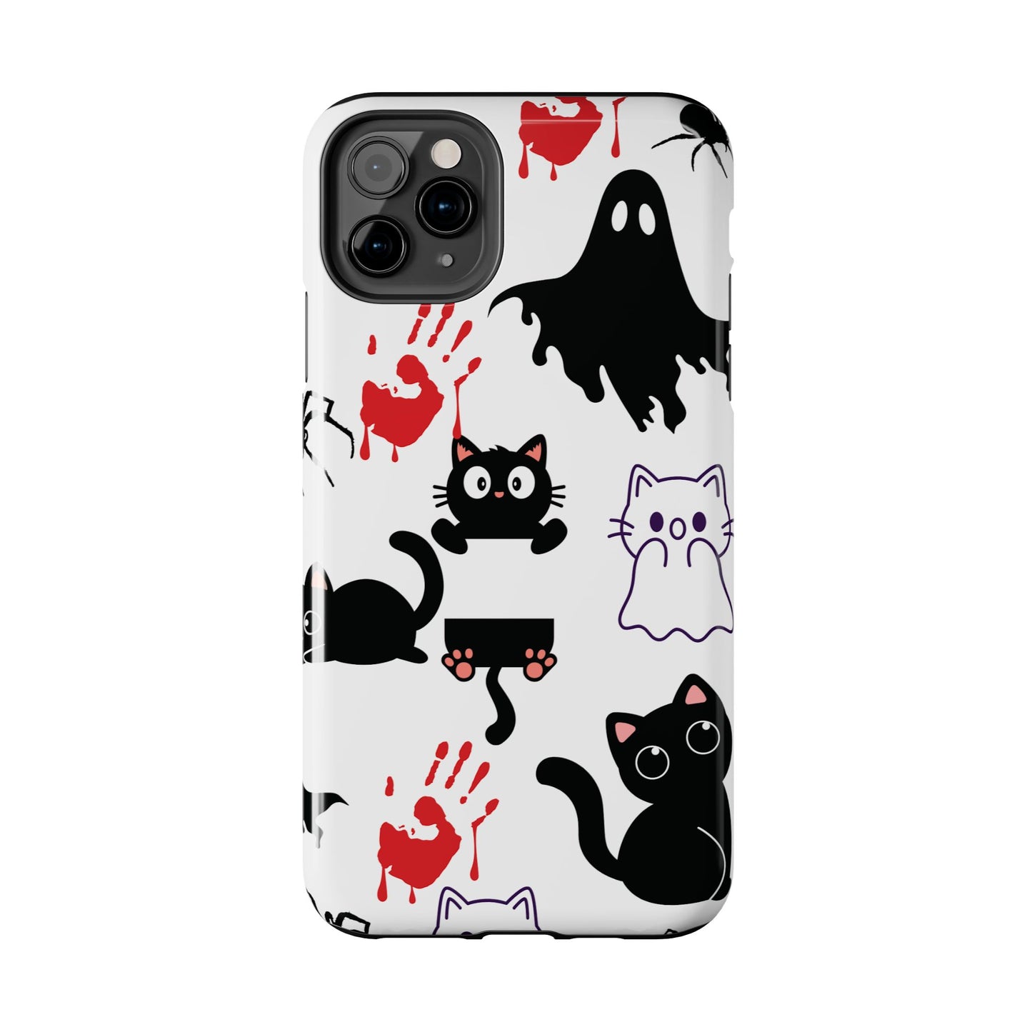 Halloween Phone Cases, Spooky Phone Cover, Cat & Ghost Design, Tough Case for Gifting, Fun and Festive