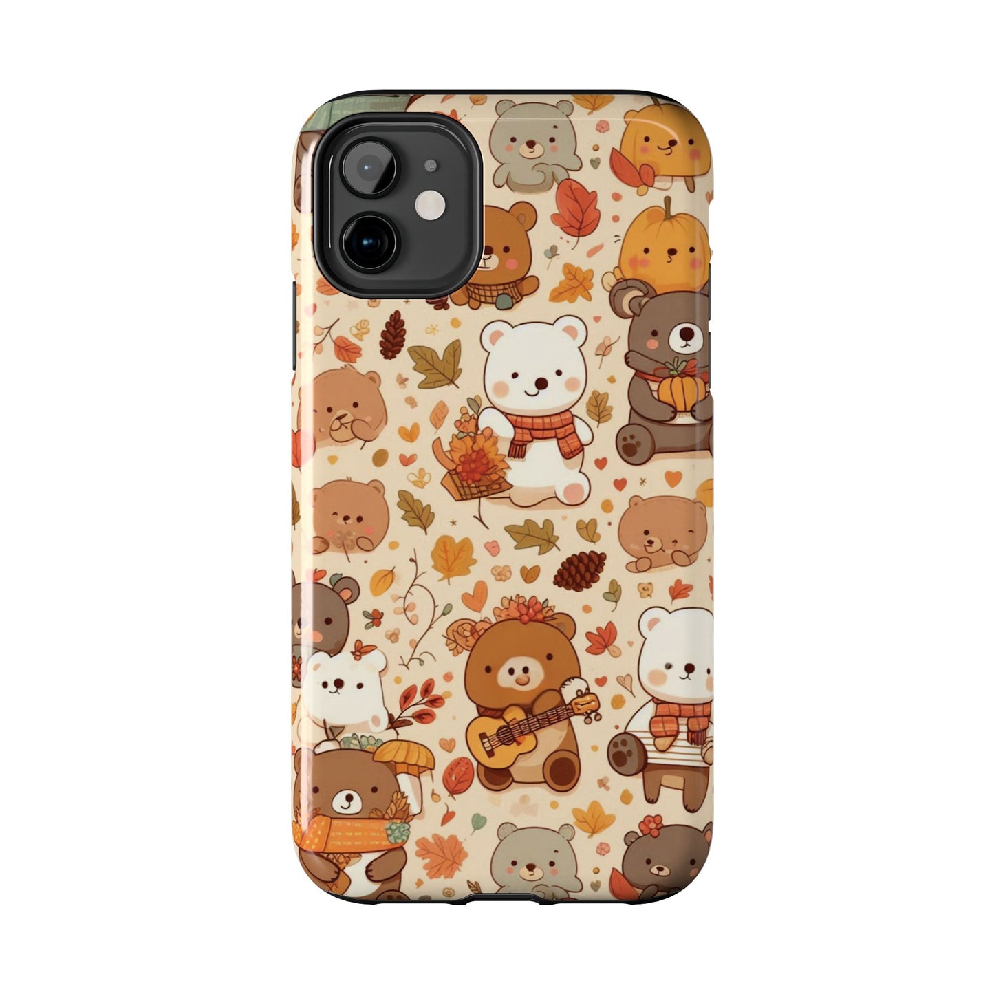 Cute Bear Phone Case - Durable Tough Cases for Animal Lovers, Gift for Kids, Cute Fall Decor, Whimsical Accessories, Fun Style