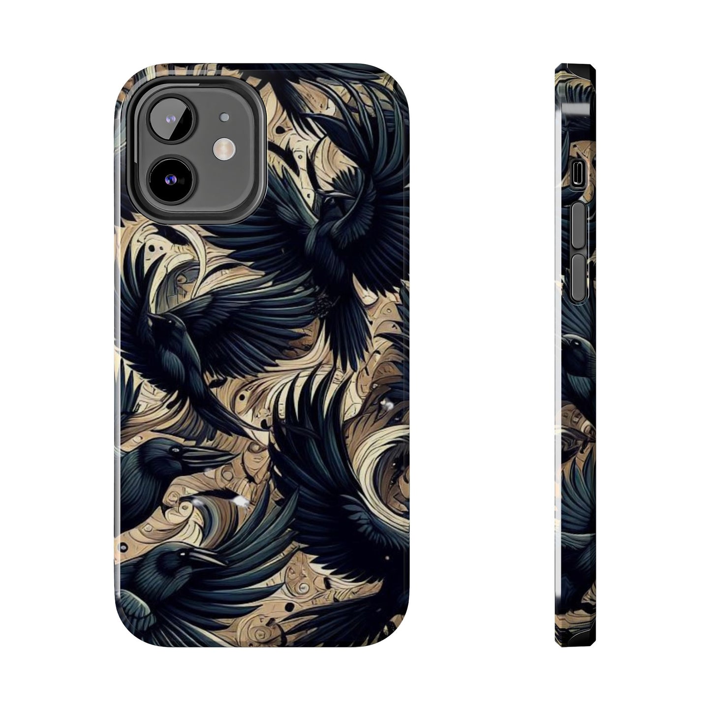Bold Raven Phone Case | Tough and Protective | Unique Bird Design | Gift for Nature Lovers | Halloween and Fall Decor