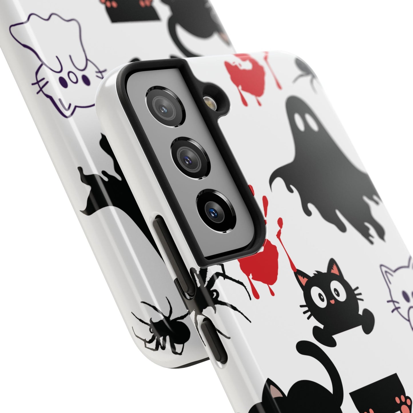Halloween Phone Cases, Spooky Phone Cover, Cat & Ghost Design, Tough Case for Gifting, Fun and Festive