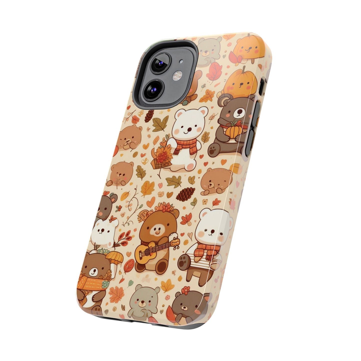 Cute Bear Phone Case - Durable Tough Cases for Animal Lovers, Gift for Kids, Cute Fall Decor, Whimsical Accessories, Fun Style