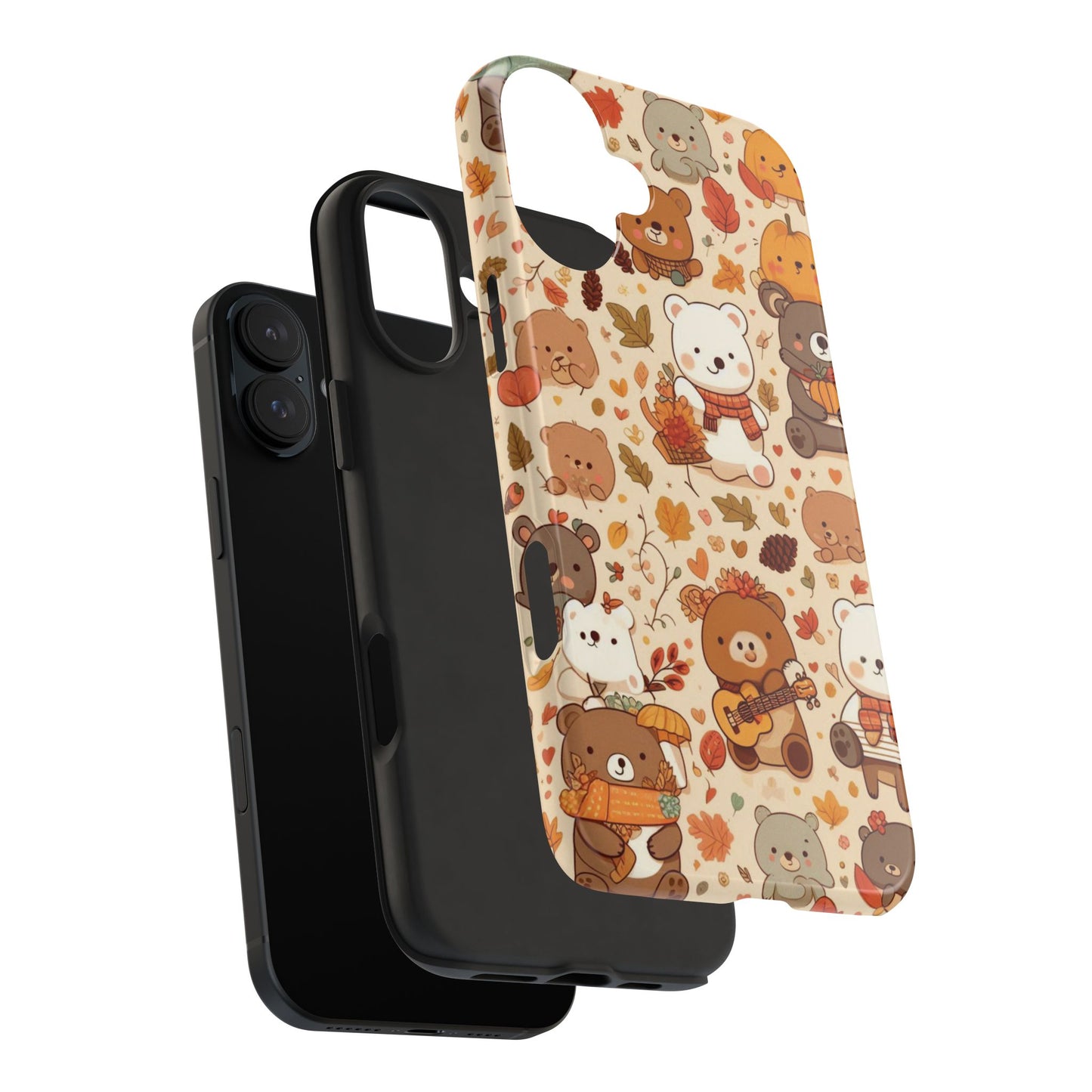 Cute Bear Phone Case - Durable Tough Cases for Animal Lovers, Gift for Kids, Cute Fall Decor, Whimsical Accessories, Fun Style