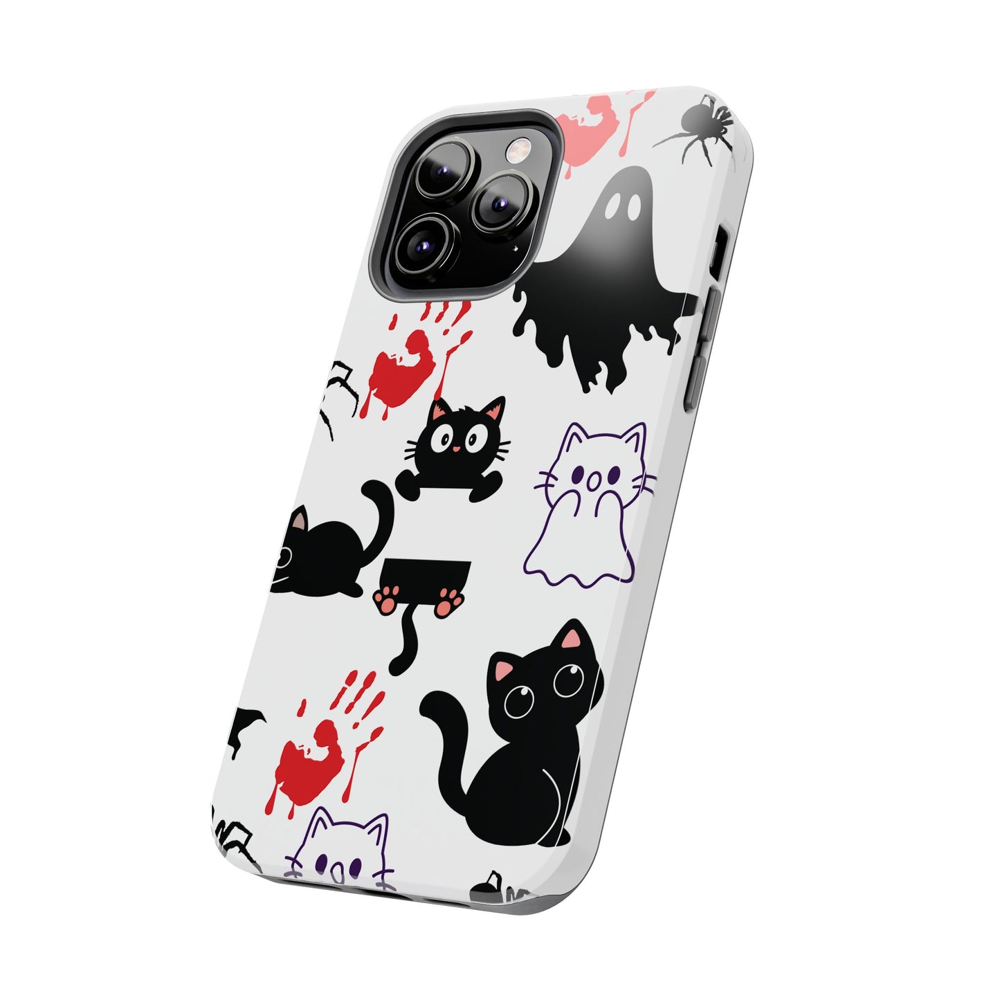 Halloween Phone Cases, Spooky Phone Cover, Cat & Ghost Design, Tough Case for Gifting, Fun and Festive