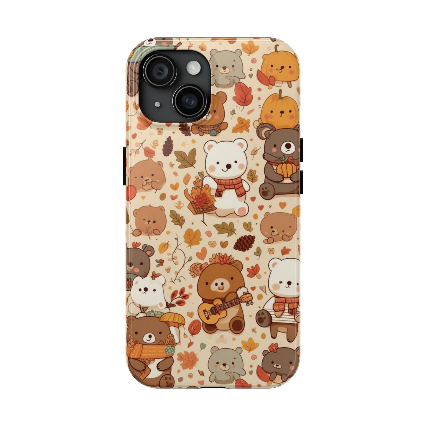 Cute Bear Phone Case - Durable Tough Cases for Animal Lovers, Gift for Kids, Cute Fall Decor, Whimsical Accessories, Fun Style