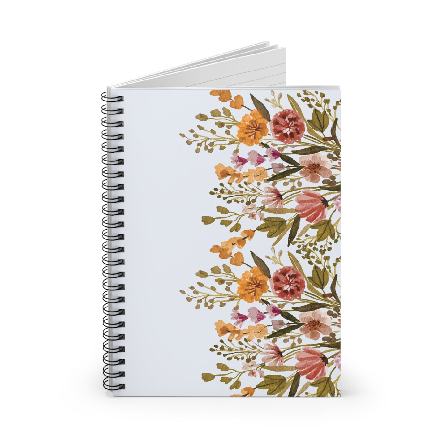 Floral Spiral Notebook - Aesthetic Journal for Students, Floral Notepad, Spring Gift, Daily Planner, Creative Writing