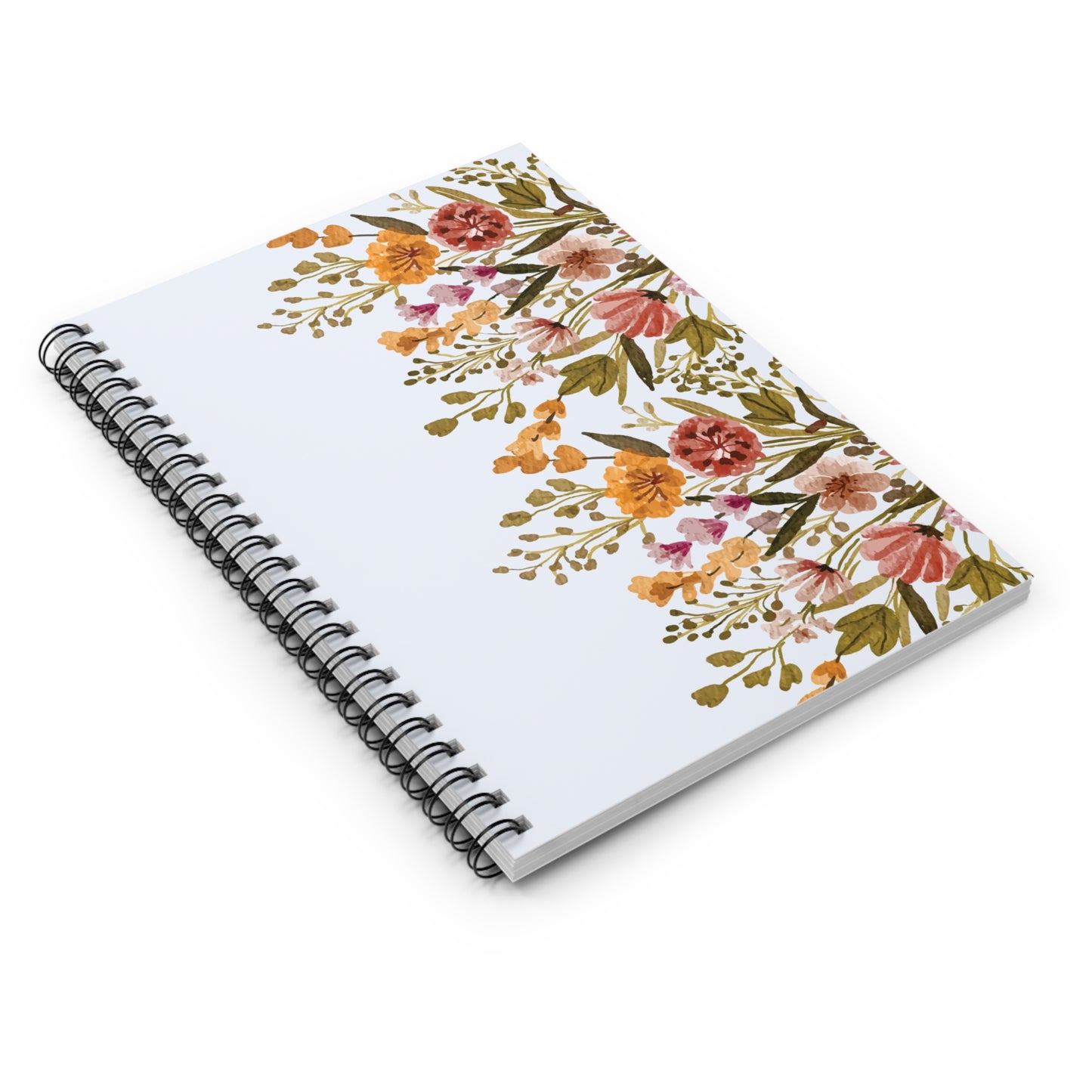 Floral Spiral Notebook - Aesthetic Journal for Students, Floral Notepad, Spring Gift, Daily Planner, Creative Writing