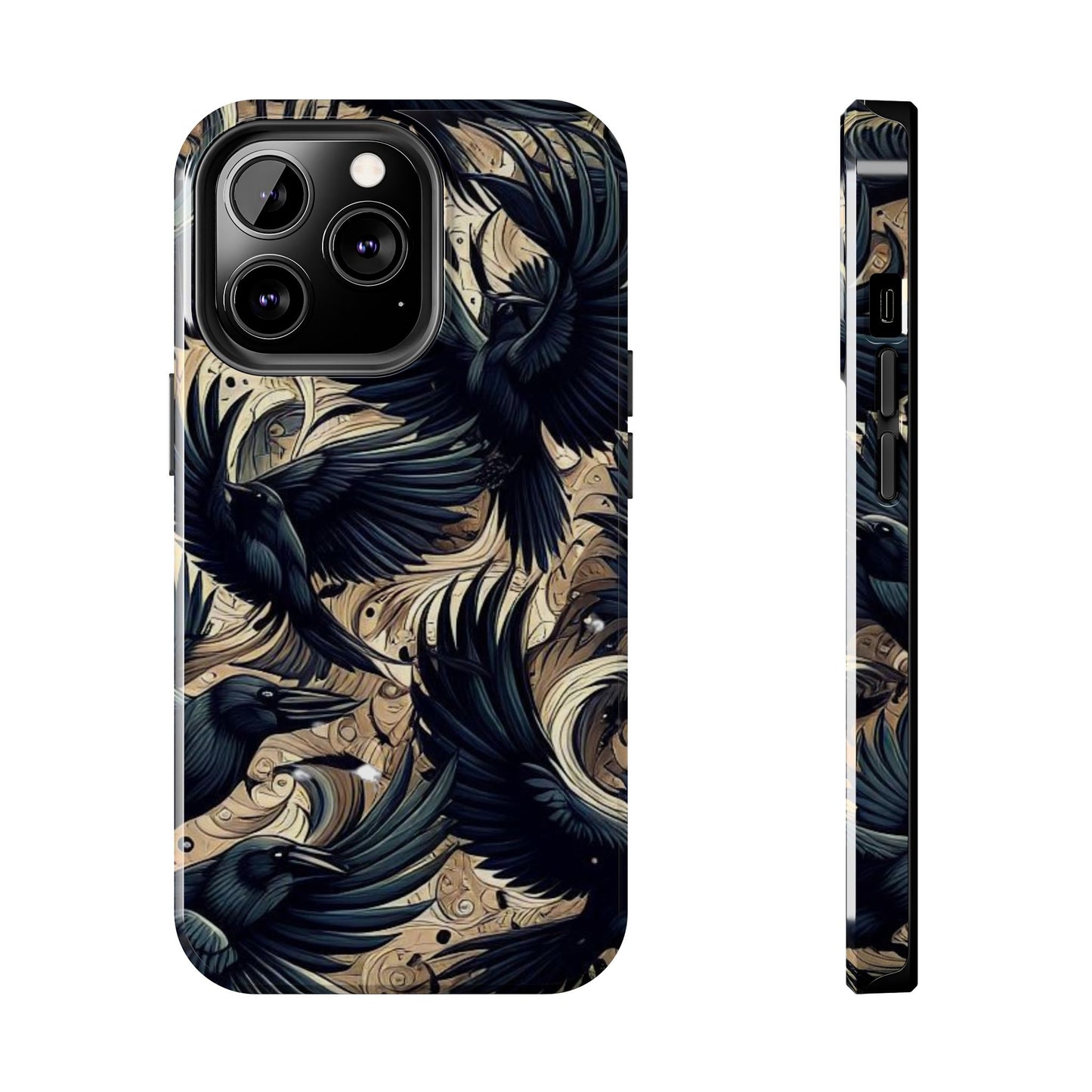 Bold Raven Phone Case | Tough and Protective | Unique Bird Design | Gift for Nature Lovers | Halloween and Fall Decor