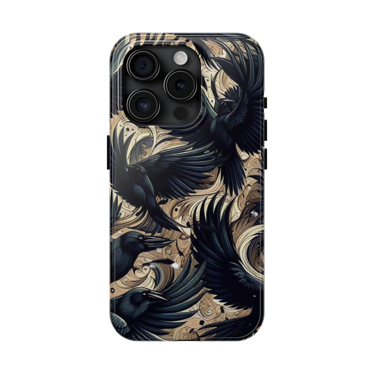 Bold Raven Phone Case | Tough and Protective | Unique Bird Design | Gift for Nature Lovers | Halloween and Fall Decor