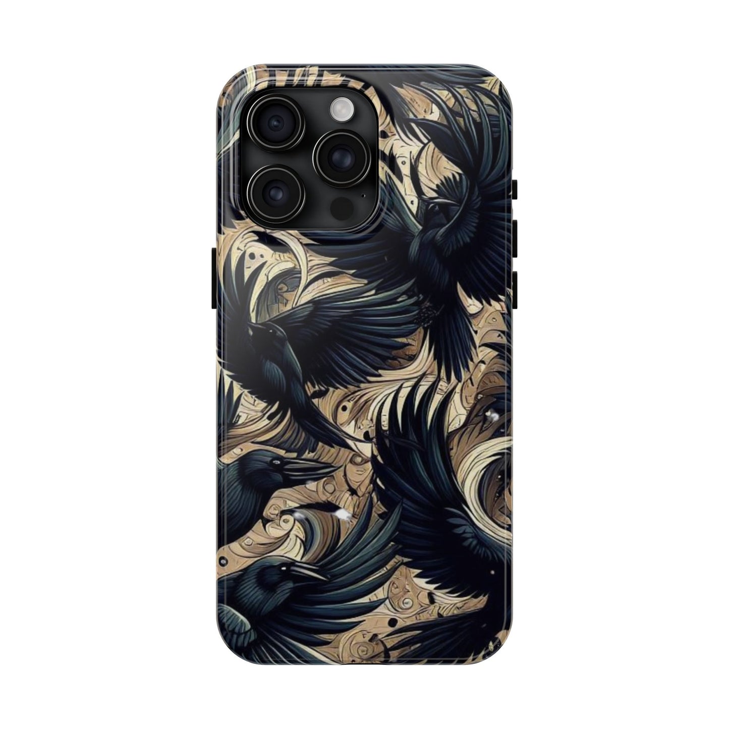 Bold Raven Phone Case | Tough and Protective | Unique Bird Design | Gift for Nature Lovers | Halloween and Fall Decor