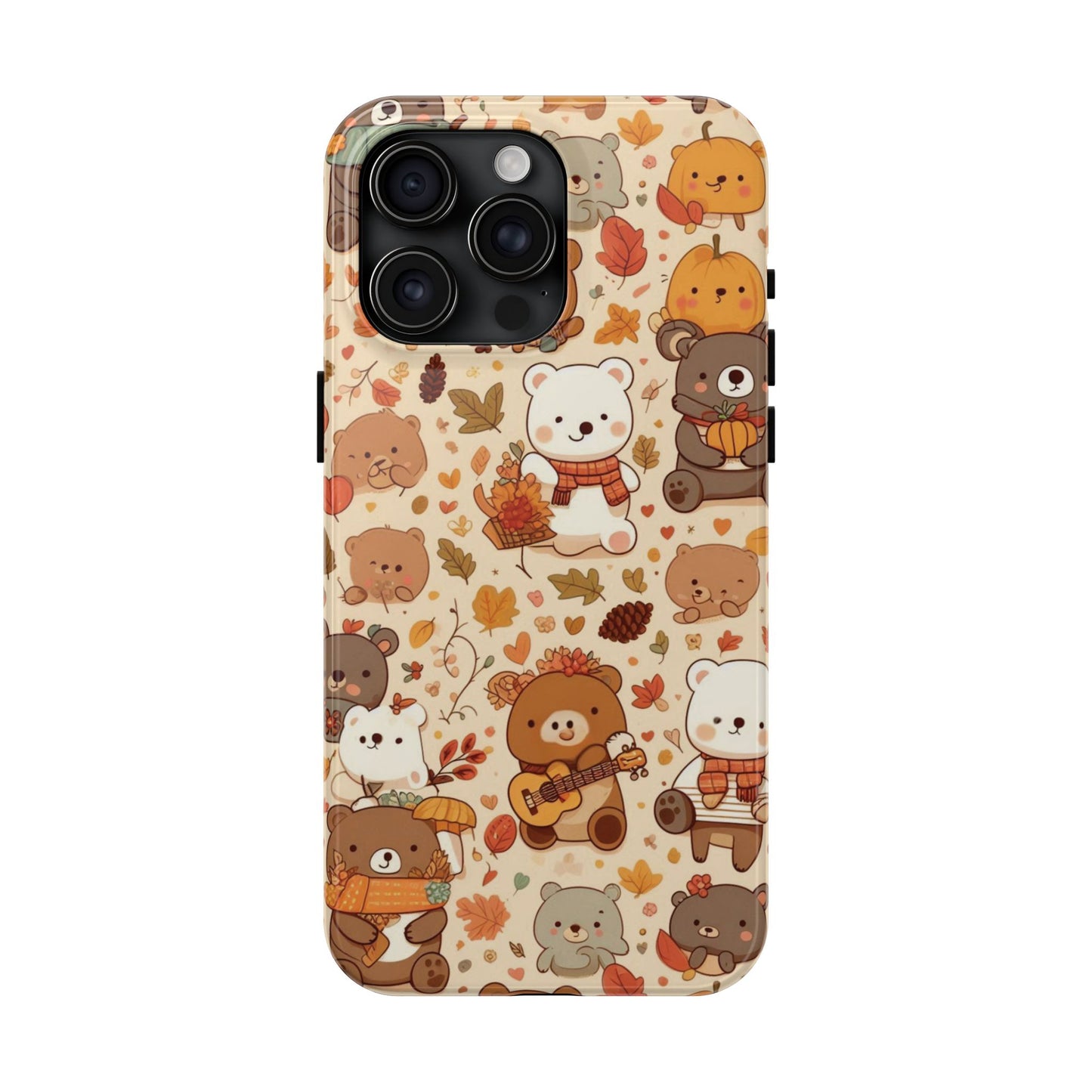 Cute Bear Phone Case - Durable Tough Cases for Animal Lovers, Gift for Kids, Cute Fall Decor, Whimsical Accessories, Fun Style