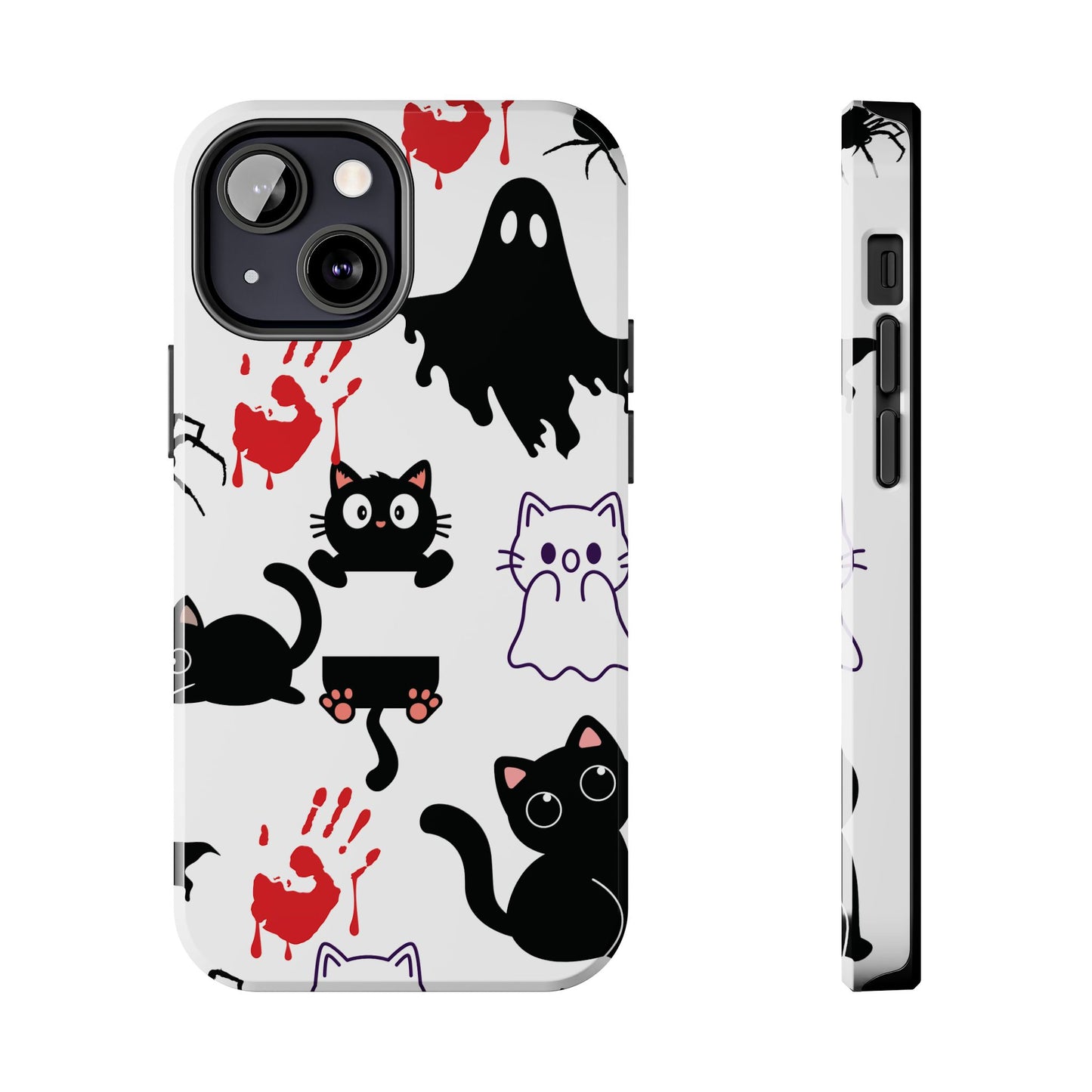Halloween Phone Cases, Spooky Phone Cover, Cat & Ghost Design, Tough Case for Gifting, Fun and Festive