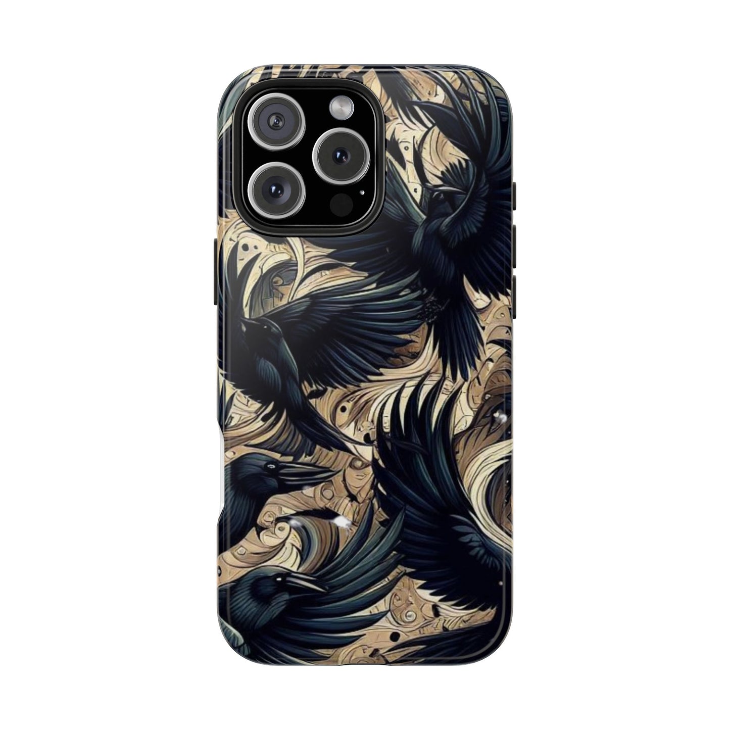 Bold Raven Phone Case | Tough and Protective | Unique Bird Design | Gift for Nature Lovers | Halloween and Fall Decor