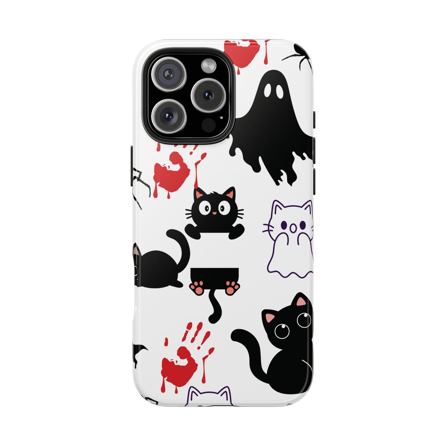 Halloween Phone Cases, Spooky Phone Cover, Cat & Ghost Design, Tough Case for Gifting, Fun and Festive