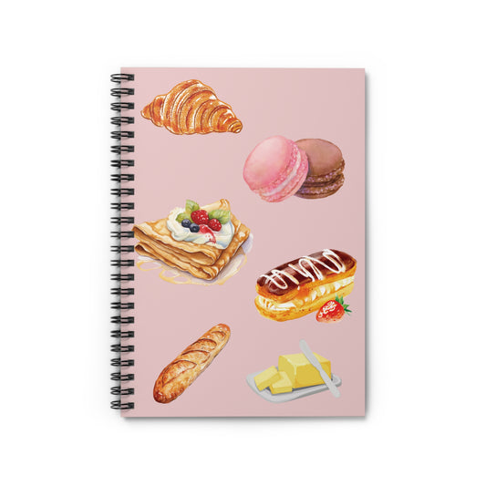 Cute Pastry Spiral Notebook - Ruled Line, Bakery Journal, Foodie Gift, Recipe Notebook, Cute Stationery, Culinary Diary