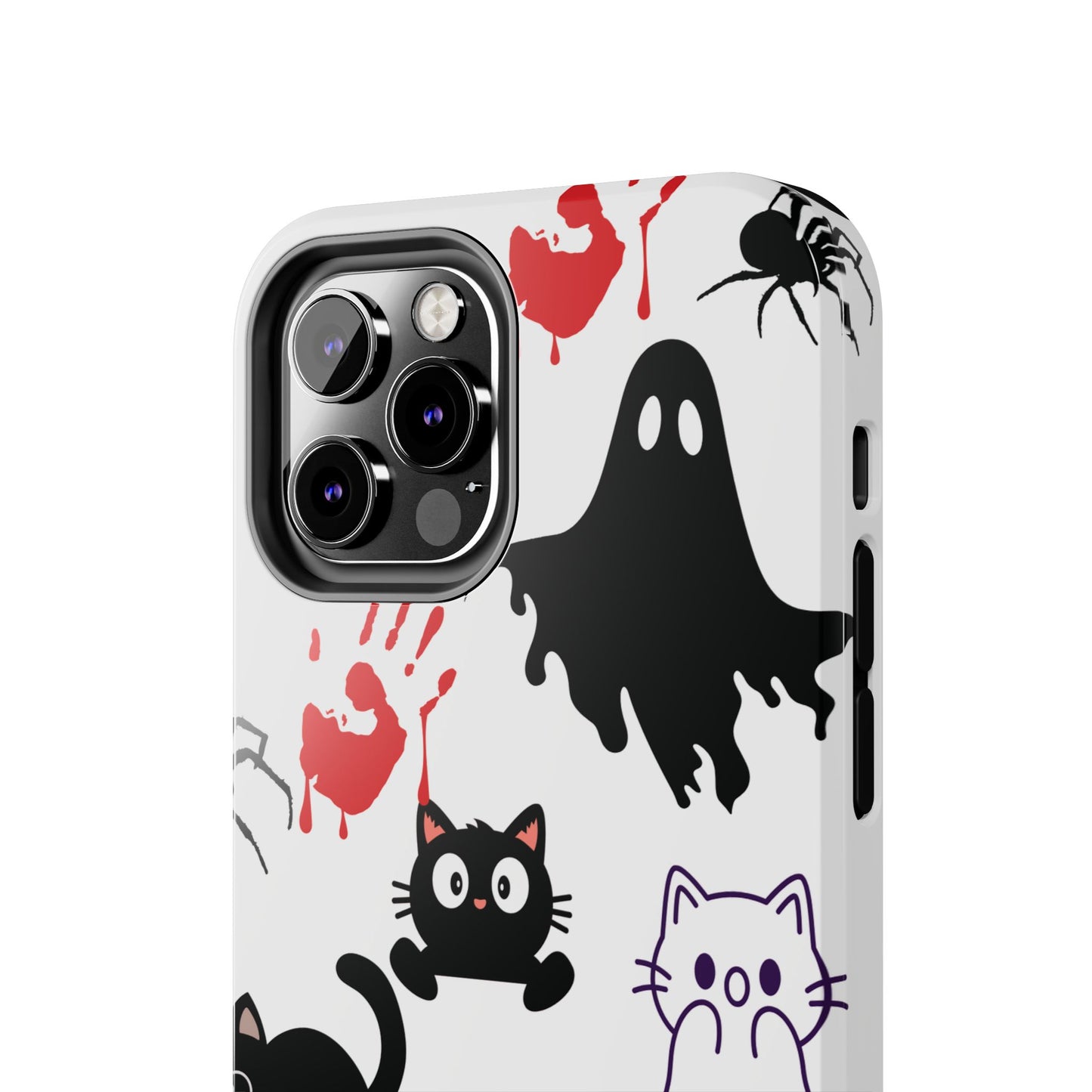 Halloween Phone Cases, Spooky Phone Cover, Cat & Ghost Design, Tough Case for Gifting, Fun and Festive