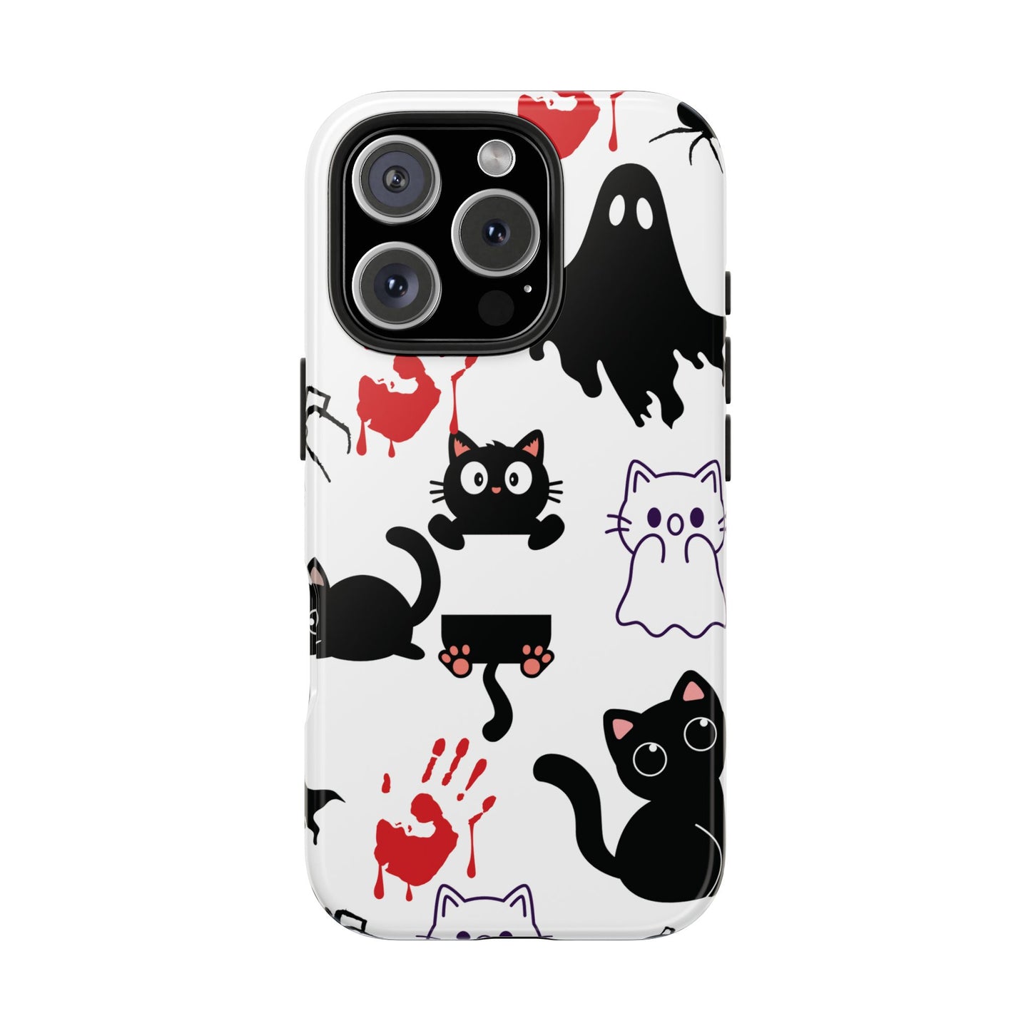 Halloween Phone Cases, Spooky Phone Cover, Cat & Ghost Design, Tough Case for Gifting, Fun and Festive