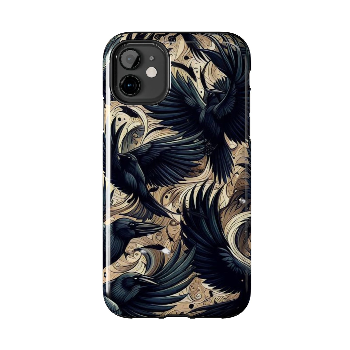 Bold Raven Phone Case | Tough and Protective | Unique Bird Design | Gift for Nature Lovers | Halloween and Fall Decor