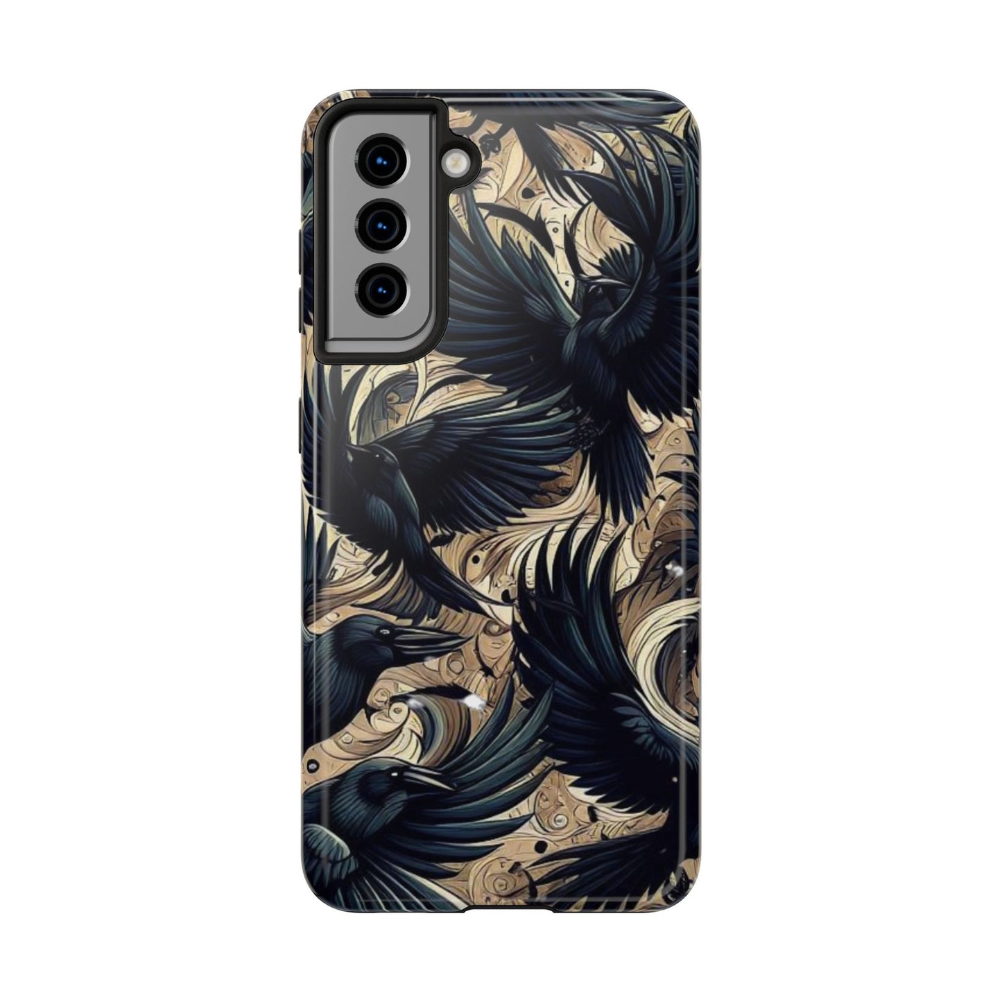 Bold Raven Phone Case | Tough and Protective | Unique Bird Design | Gift for Nature Lovers | Halloween and Fall Decor