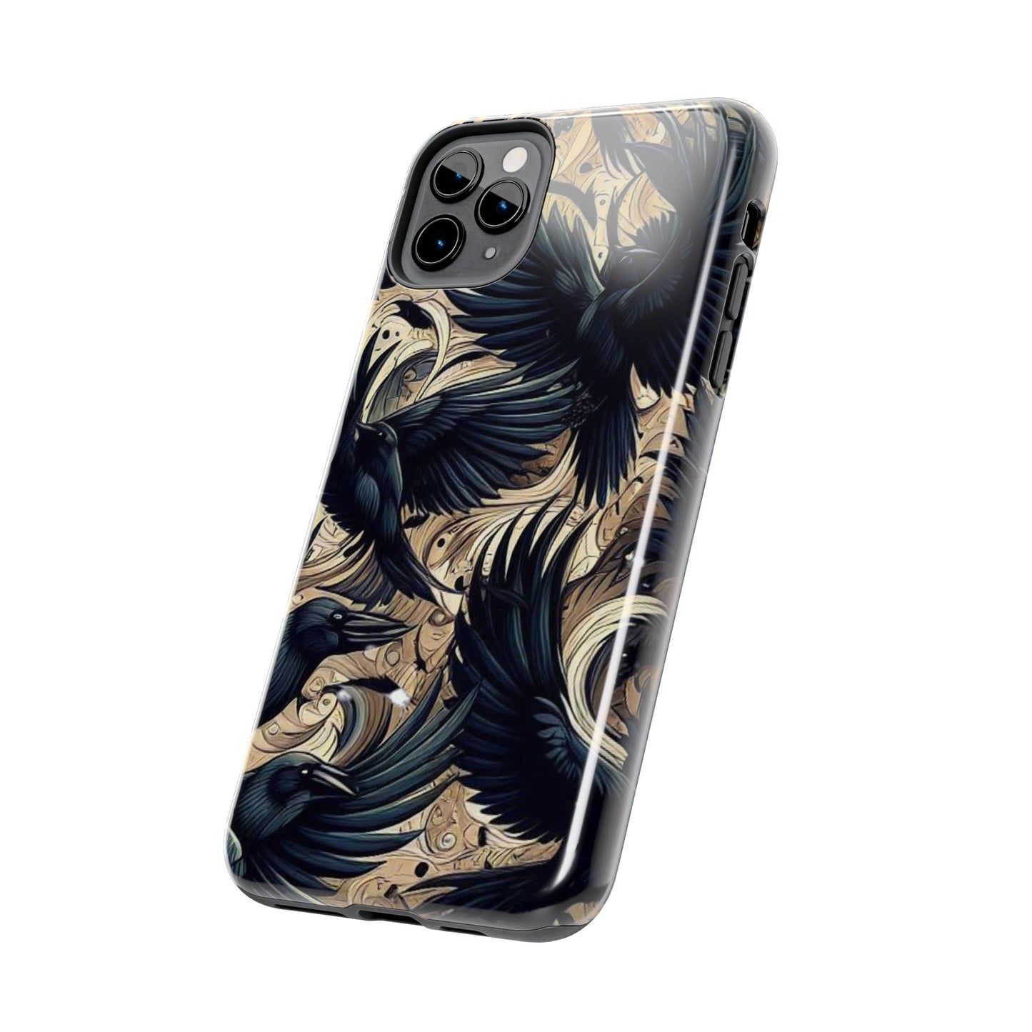 Bold Raven Phone Case | Tough and Protective | Unique Bird Design | Gift for Nature Lovers | Halloween and Fall Decor