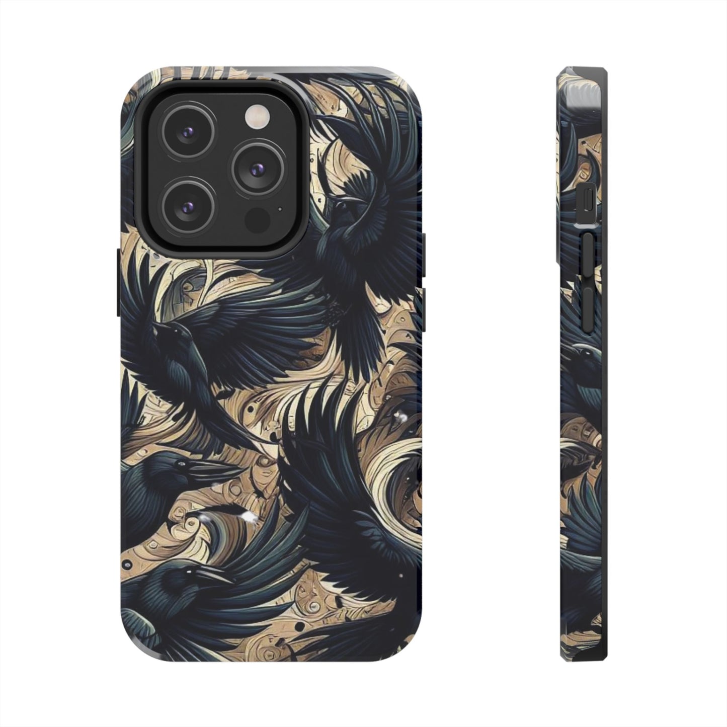Bold Raven Phone Case | Tough and Protective | Unique Bird Design | Gift for Nature Lovers | Halloween and Fall Decor