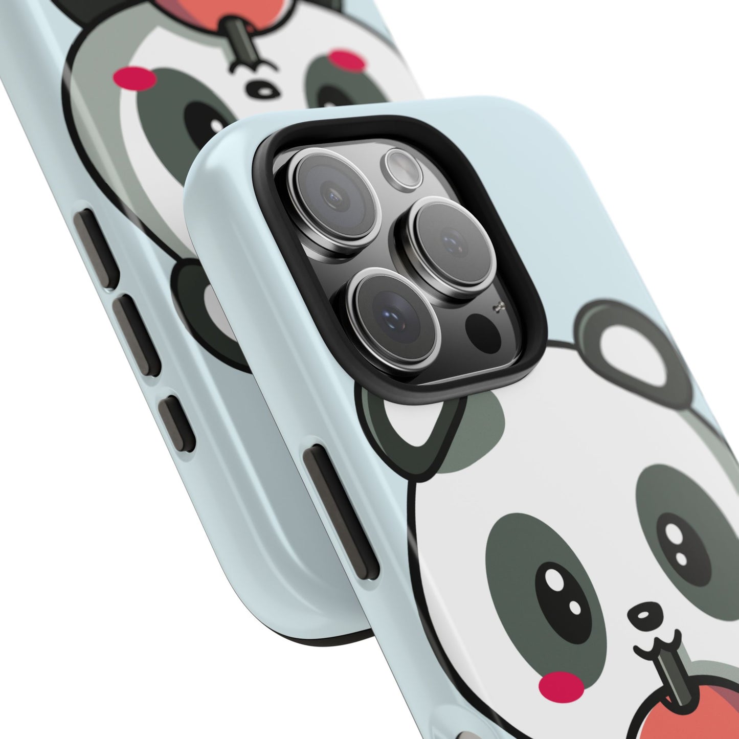 Cute Panda Phone Case with Bubble Tea Design, Tough Phone Cases, Cartoon Character Accessories, Gift for Her, Fun Mobile Cover