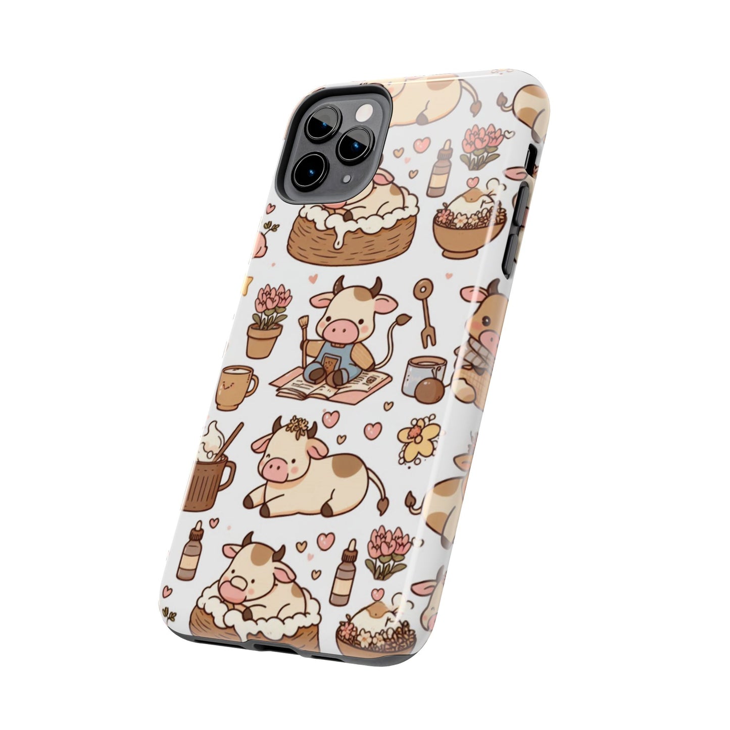 Cute Cow Phone Case, Tough Cow Themed Case, Animal Lover Gift, Durable Phone Protector, Fun Cow Print Design, Ideal for Birthdays