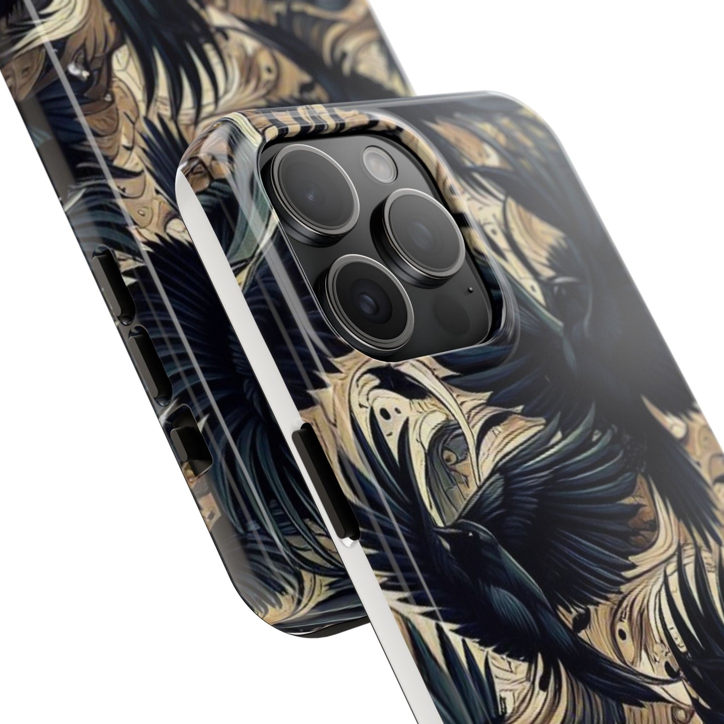 Bold Raven Phone Case | Tough and Protective | Unique Bird Design | Gift for Nature Lovers | Halloween and Fall Decor