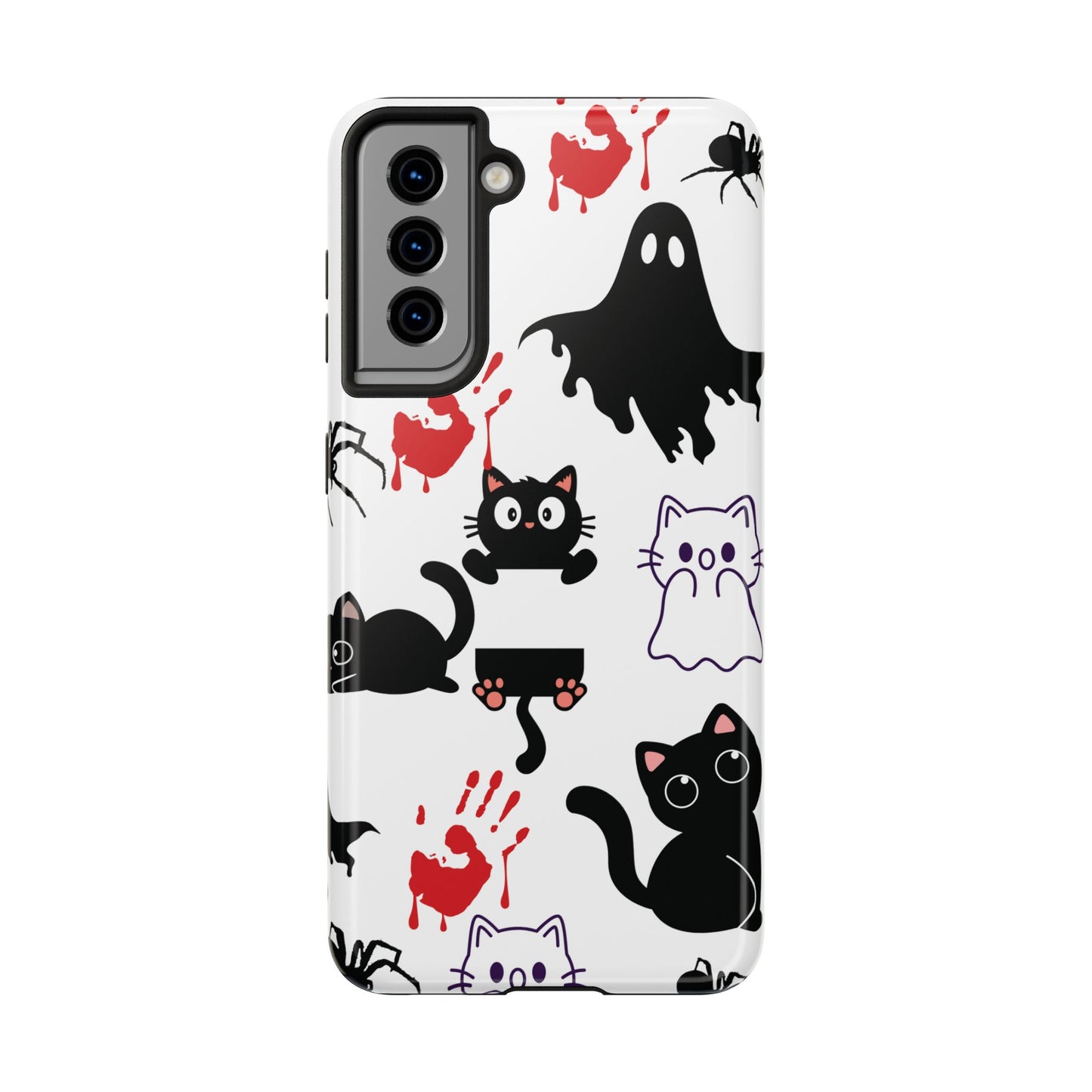 Halloween Phone Cases, Spooky Phone Cover, Cat & Ghost Design, Tough Case for Gifting, Fun and Festive
