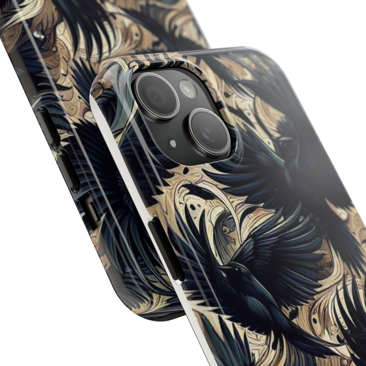 Bold Raven Phone Case | Tough and Protective | Unique Bird Design | Gift for Nature Lovers | Halloween and Fall Decor