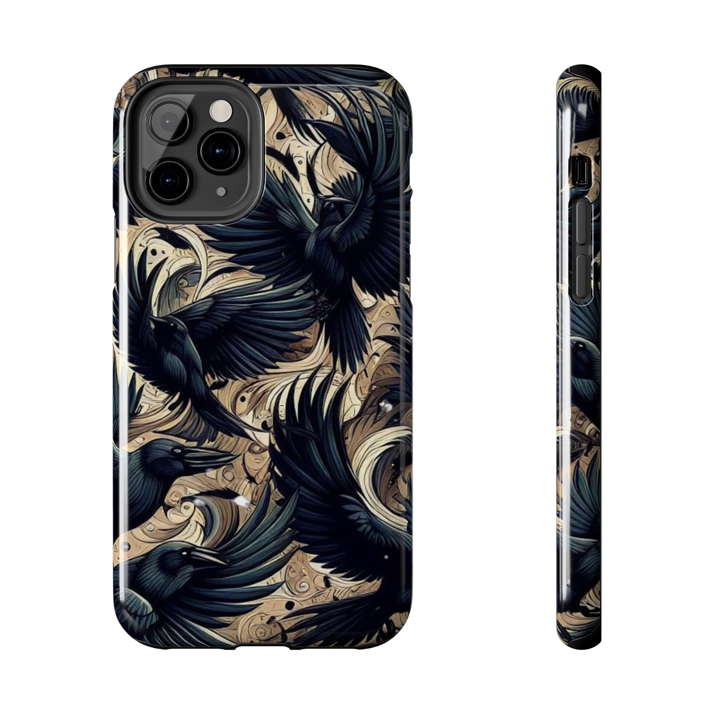 Bold Raven Phone Case | Tough and Protective | Unique Bird Design | Gift for Nature Lovers | Halloween and Fall Decor