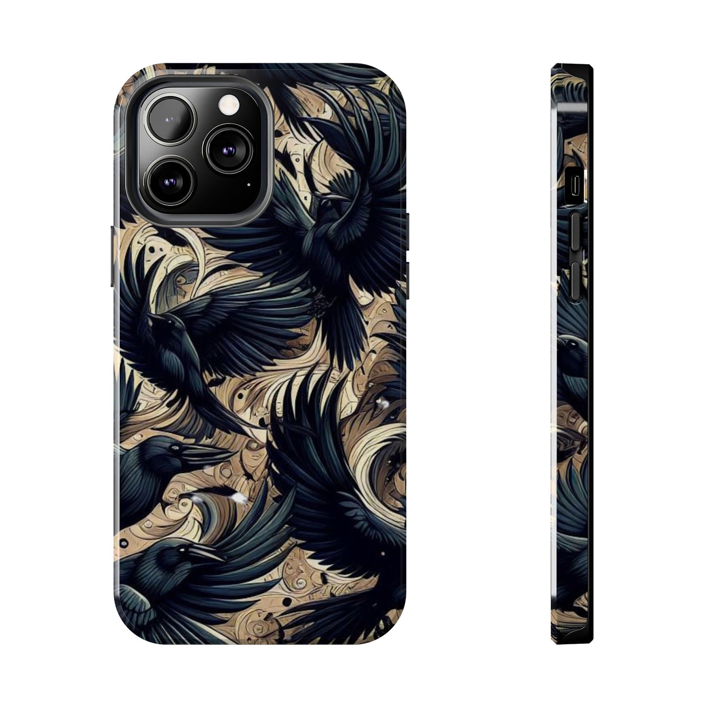 Bold Raven Phone Case | Tough and Protective | Unique Bird Design | Gift for Nature Lovers | Halloween and Fall Decor