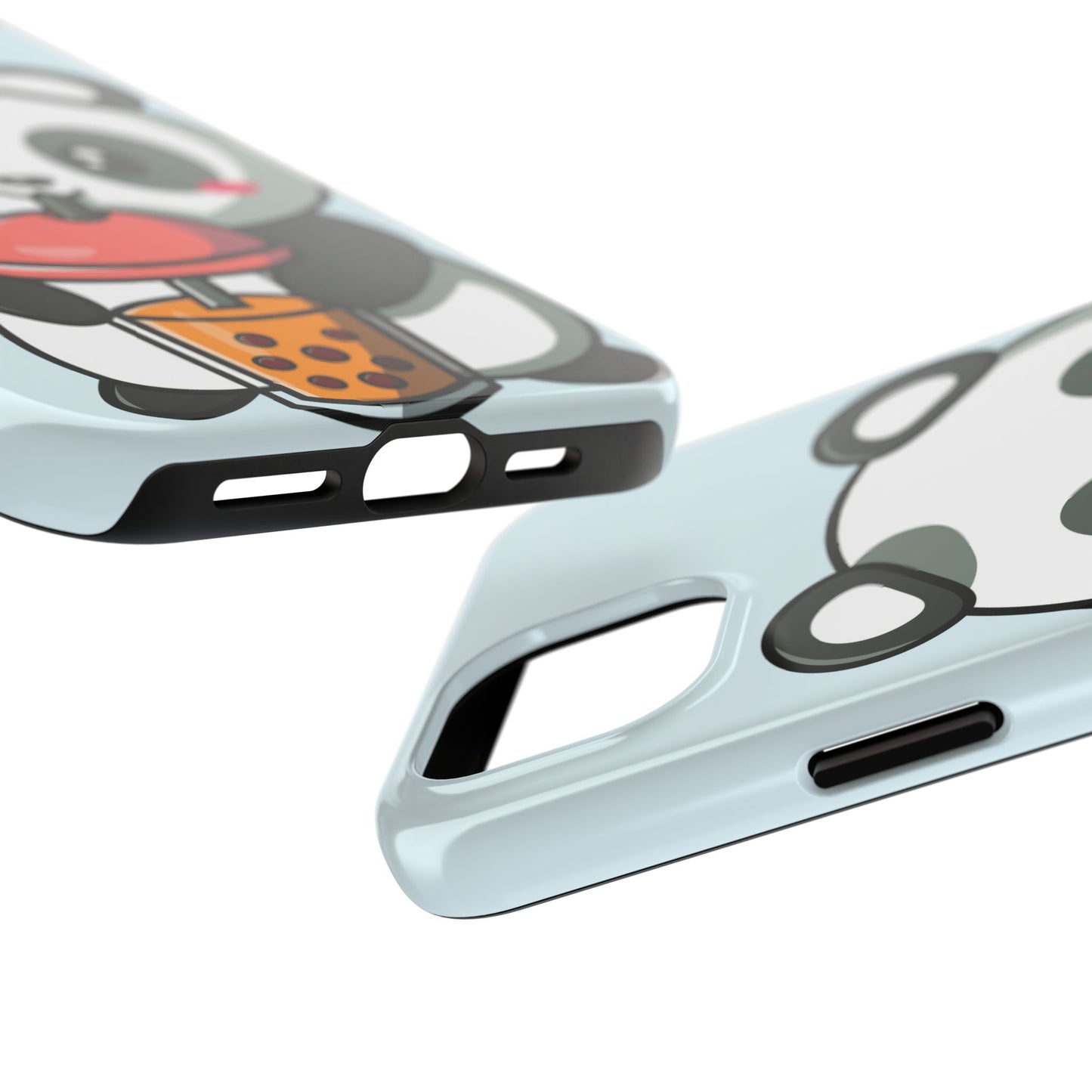 Cute Panda Phone Case with Bubble Tea Design, Tough Phone Cases, Cartoon Character Accessories, Gift for Her, Fun Mobile Cover