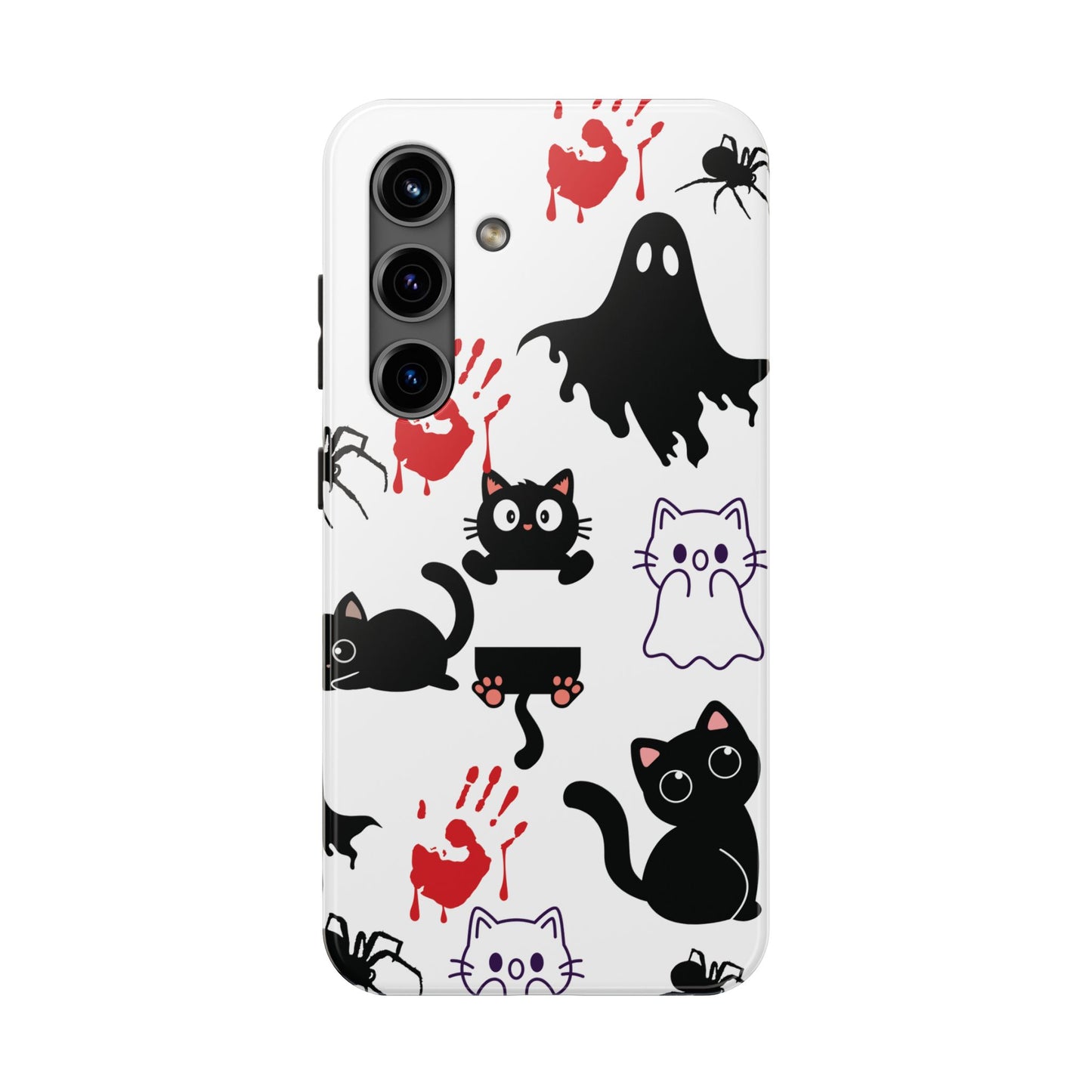 Halloween Phone Cases, Spooky Phone Cover, Cat & Ghost Design, Tough Case for Gifting, Fun and Festive