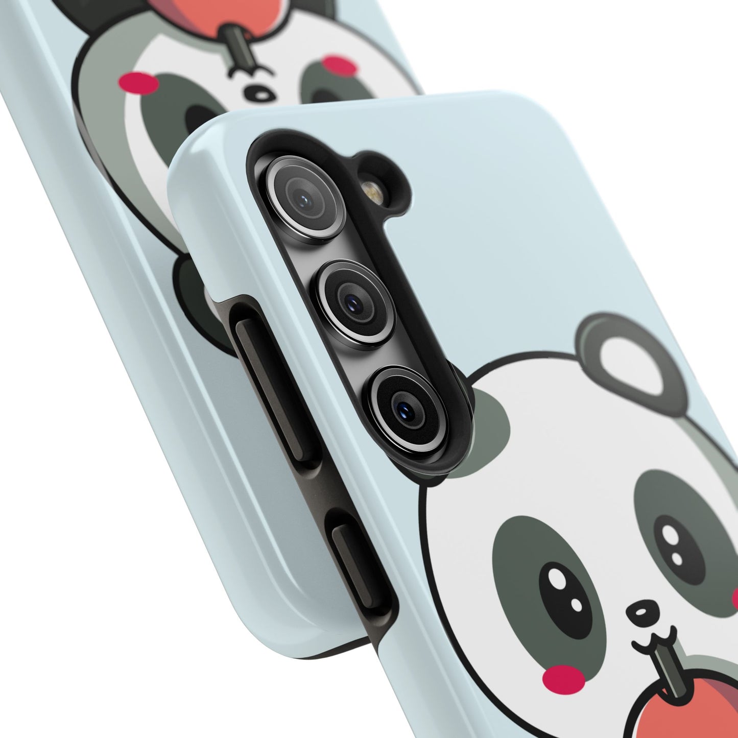 Cute Panda Phone Case with Bubble Tea Design, Tough Phone Cases, Cartoon Character Accessories, Gift for Her, Fun Mobile Cover