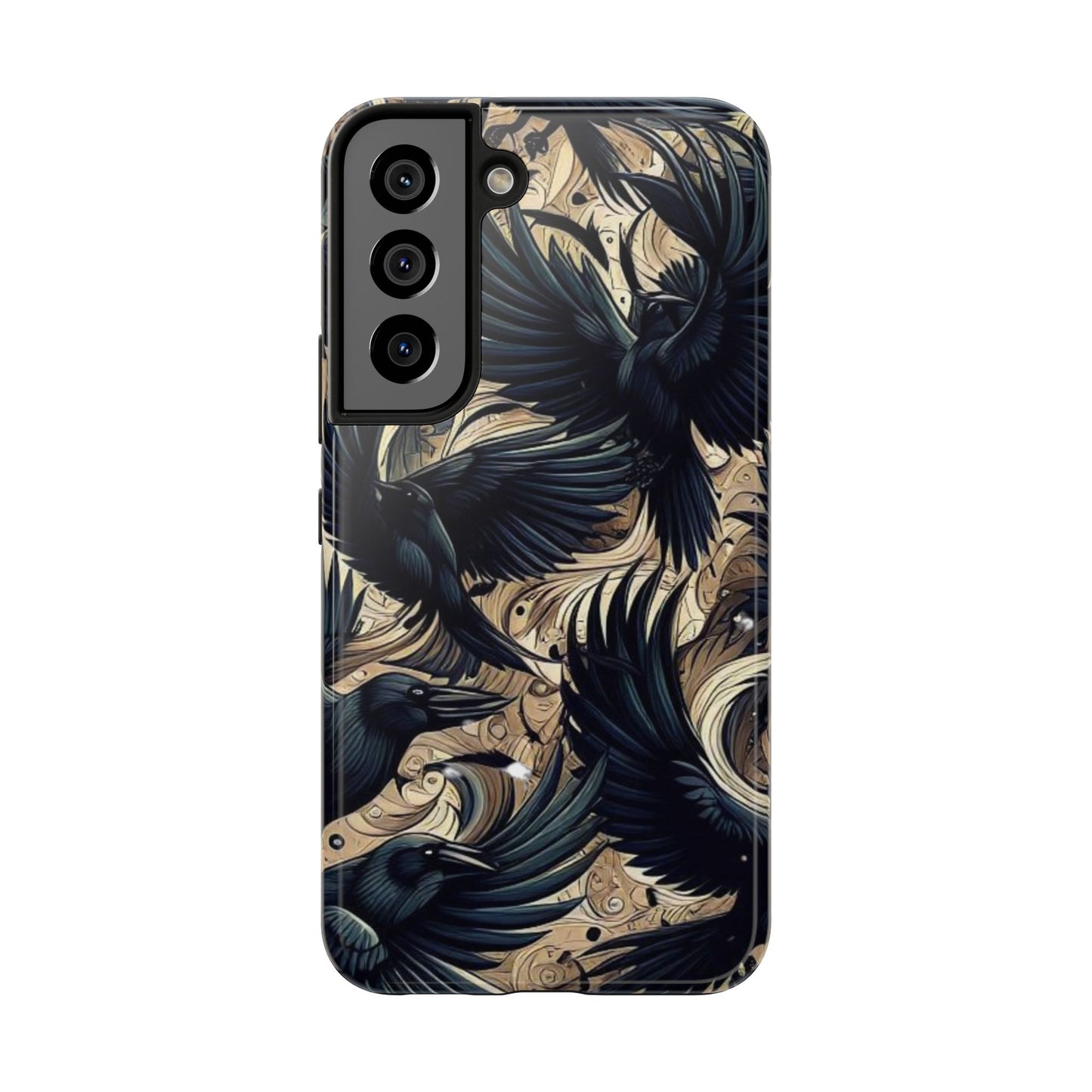 Bold Raven Phone Case | Tough and Protective | Unique Bird Design | Gift for Nature Lovers | Halloween and Fall Decor