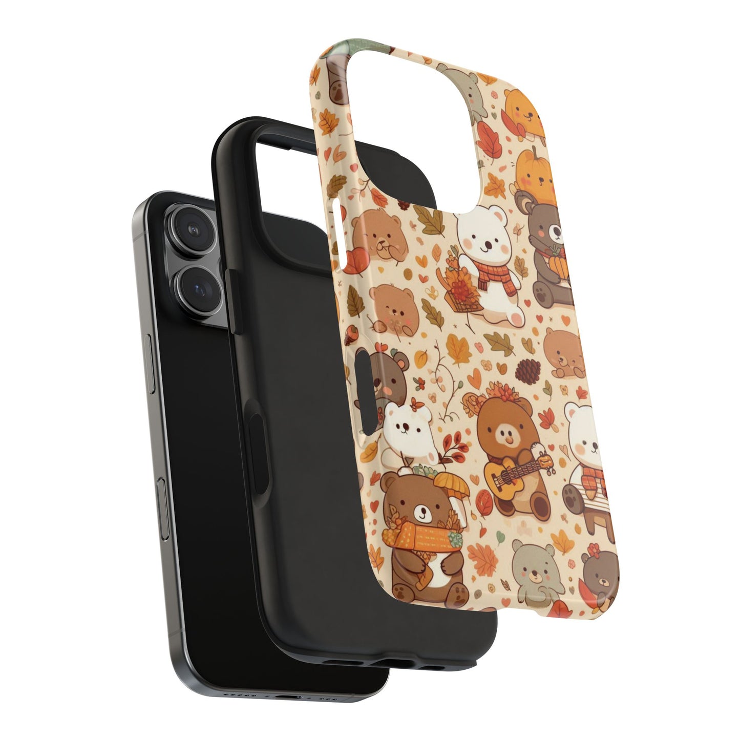 Cute Bear Phone Case - Durable Tough Cases for Animal Lovers, Gift for Kids, Cute Fall Decor, Whimsical Accessories, Fun Style