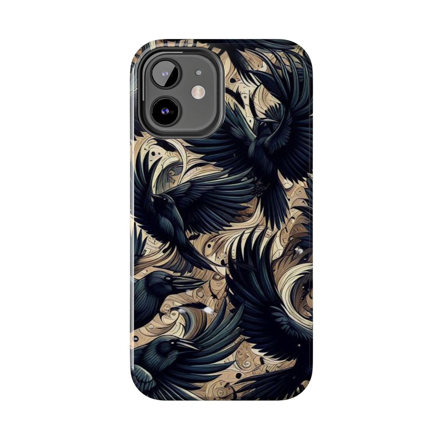 Bold Raven Phone Case | Tough and Protective | Unique Bird Design | Gift for Nature Lovers | Halloween and Fall Decor