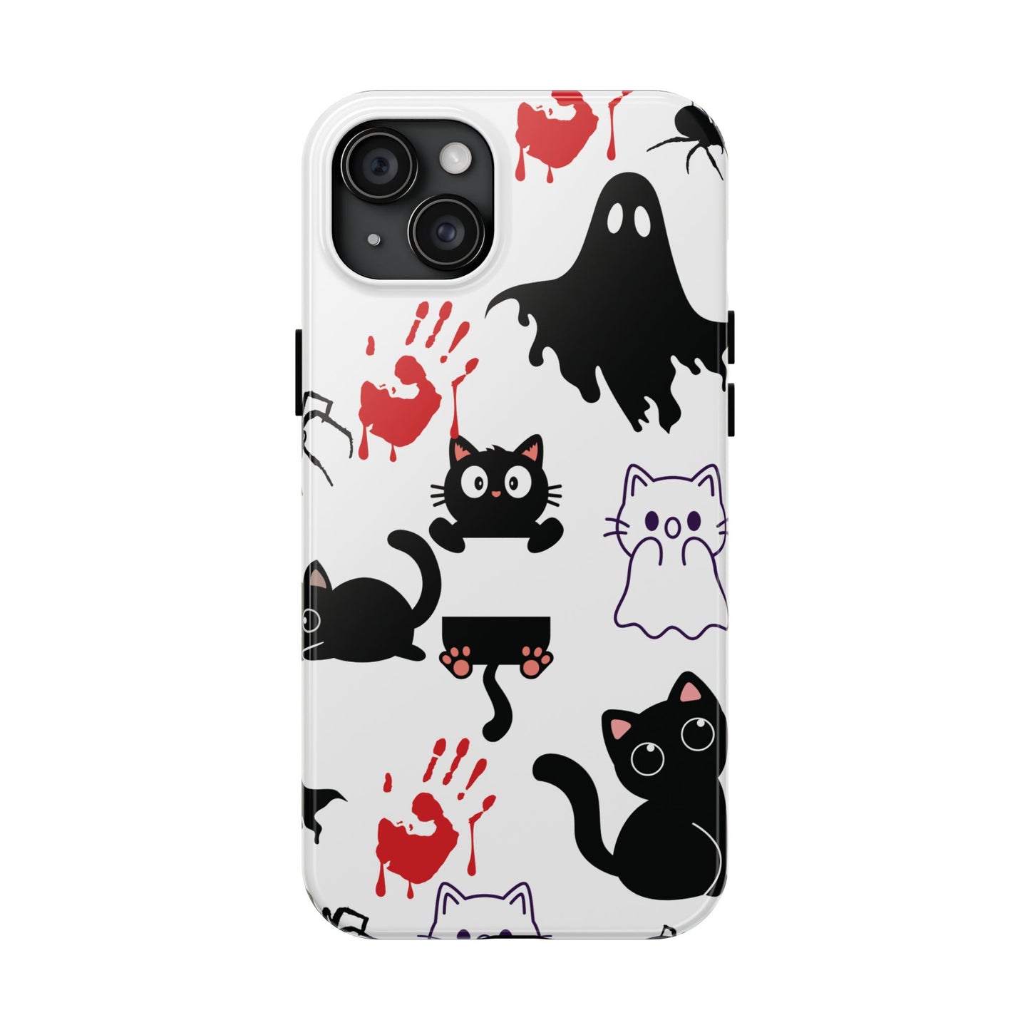 Halloween Phone Cases, Spooky Phone Cover, Cat & Ghost Design, Tough Case for Gifting, Fun and Festive