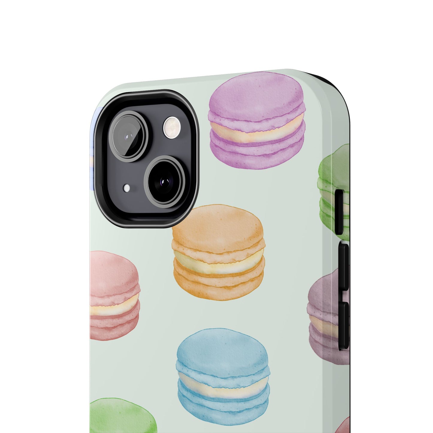 Cute Macaron Phone Case, Tough Phone Cases, Floral Phone Cover, Pastel Phone Case, Gift for Foodies, Spring Accessories