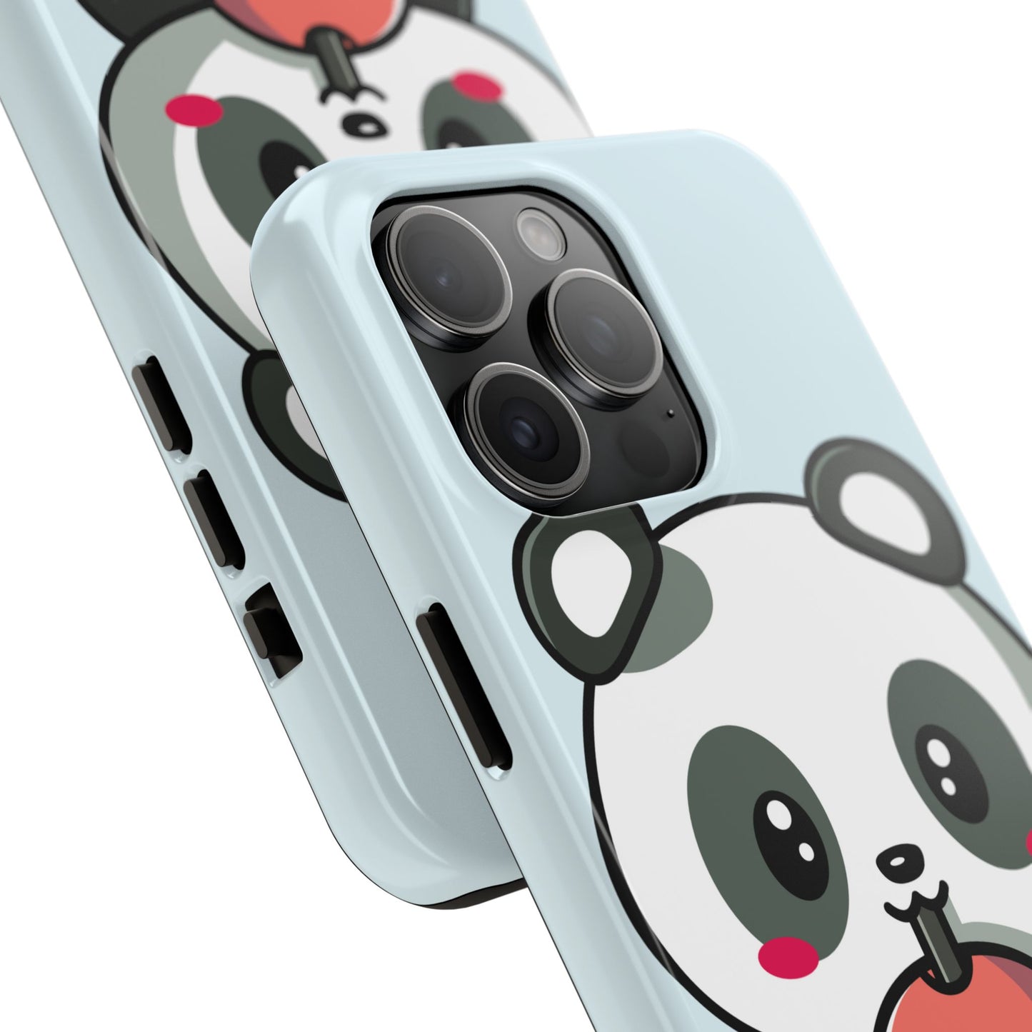 Cute Panda Phone Case with Bubble Tea Design, Tough Phone Cases, Cartoon Character Accessories, Gift for Her, Fun Mobile Cover