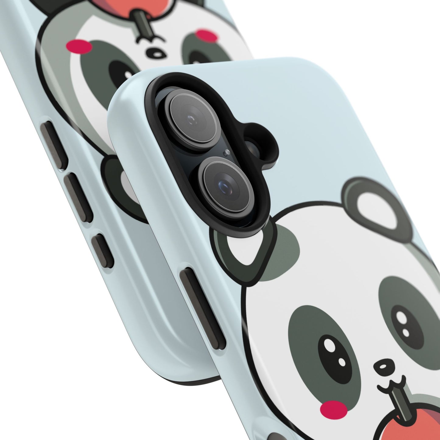 Cute Panda Phone Case with Bubble Tea Design, Tough Phone Cases, Cartoon Character Accessories, Gift for Her, Fun Mobile Cover