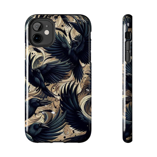 Bold Raven Phone Case | Tough and Protective | Unique Bird Design | Gift for Nature Lovers | Halloween and Fall Decor