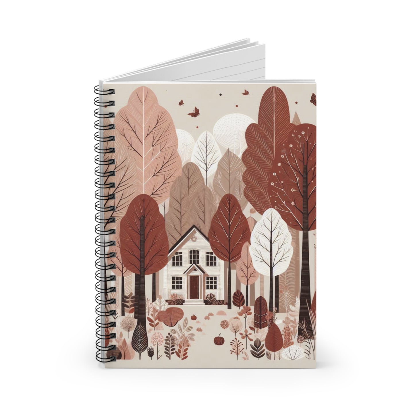 Charming Forest Spiral Notebook - Cozy Home Design, Stationery, Journaling, Gift, Nature Lover's Supplies