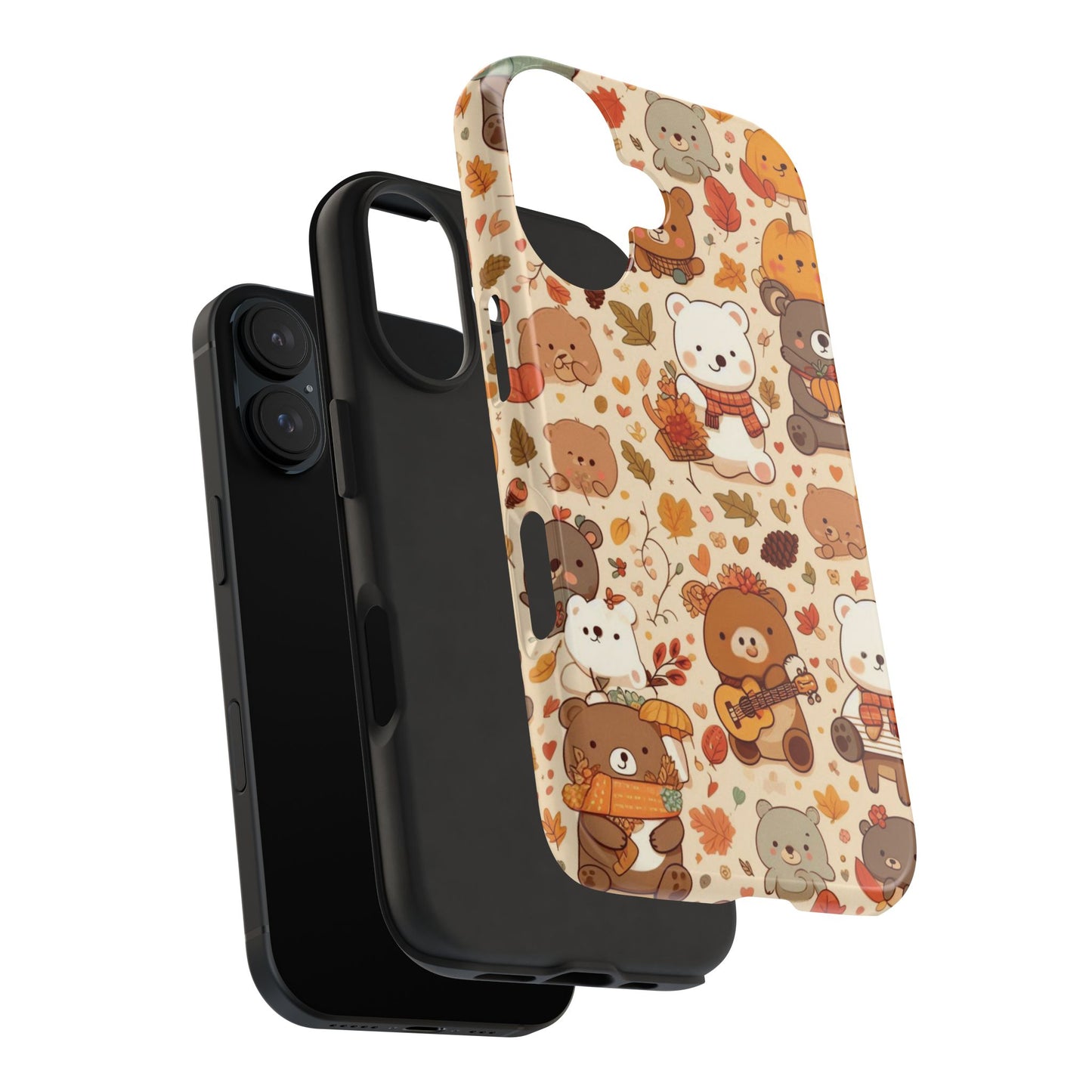 Cute Bear Phone Case - Durable Tough Cases for Animal Lovers, Gift for Kids, Cute Fall Decor, Whimsical Accessories, Fun Style