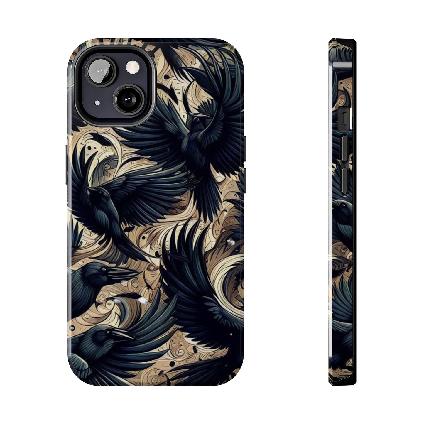 Bold Raven Phone Case | Tough and Protective | Unique Bird Design | Gift for Nature Lovers | Halloween and Fall Decor
